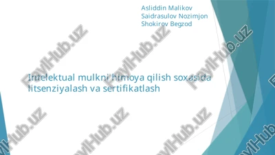 intellektualmulkni himoya qilish va sertifikatlash — PPTX