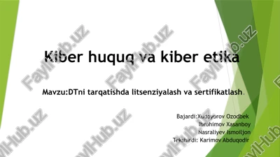 kiberhuquq va kiberetika — PPTX