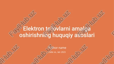 elektron to'lov usullari — PPTX