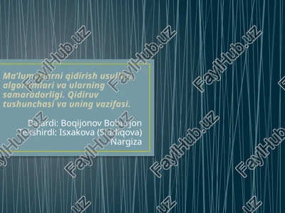 qidiruv tushunchasi — PPTX