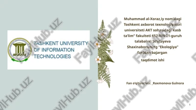 ekologiya fanidan taqdimotishi — PPTX