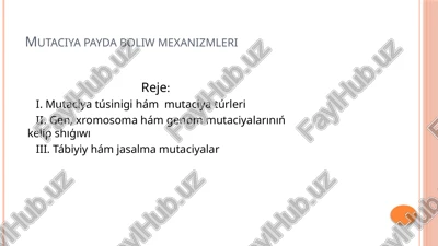 mutaciya payda bolıw mexanizmleri — PPTX