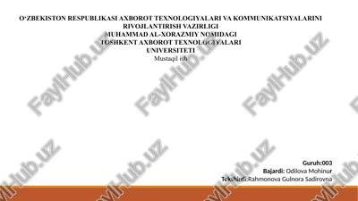 ekotizm ekologiyasi — PPTX