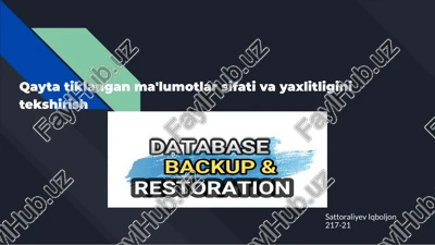 ma'lumolarni tekshirish va yaxlitlash — PPTX