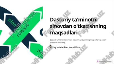 dasturiy ta'minotni sinovdan o'tkazish maqsadlari — ZIP