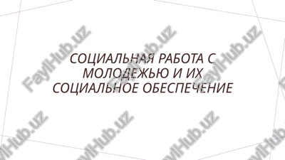 sotsialnaya rabota s molodejyu i ix sotsialnoe obespechenie — PPTX