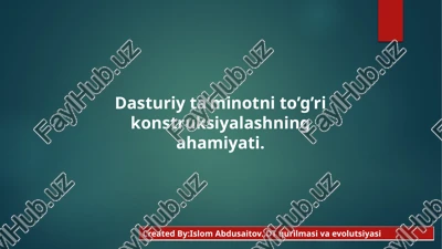 dasturiyta'minot dizayni — PPTX