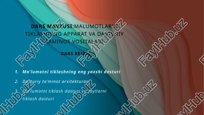 kompyuter tashkillashtirish fani — PPTX