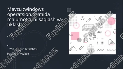 windows operatsion tizimi — PPTX