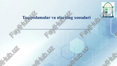 taqqoslamalar va ularning xossalari — PPTX