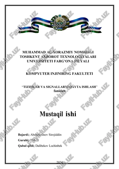 signal protsessorlar ko’risatkichlari texnik parametrlari va arxitekturasini o’rganish va tahlil qilish — DOCX