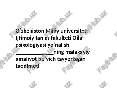 oila psixologiyasi — PPTX