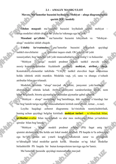 ma’lumotlar bazasini loyihalash — DOCX