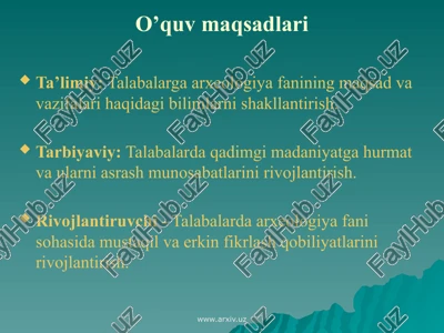 arxeologiya va tarixiy antropologiya — PPTX