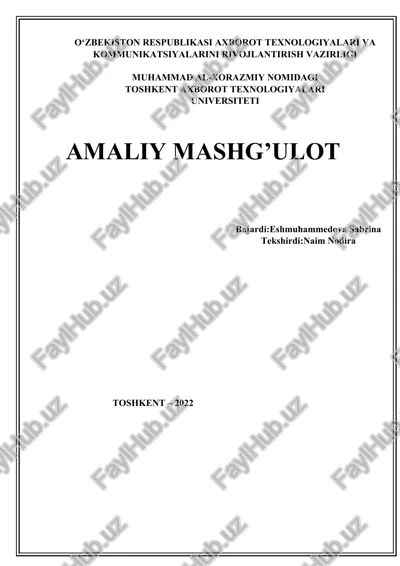 ma’lumotlar bazasini loyihalash — DOCX