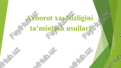 axborot xavfsizligini taʼminlash usullari — PPTX