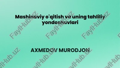 mashinaviy o'gitish va uning tahliliy yondoshuvlari — PPTX