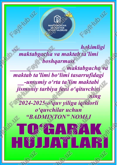 badminton mashg'ulotlari — DOC