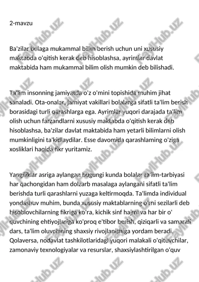 ta'limda individual yondashuv — DOCX