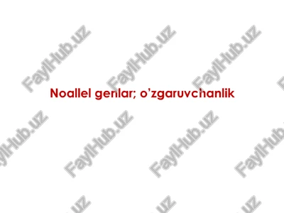noallel genlar — PPTX