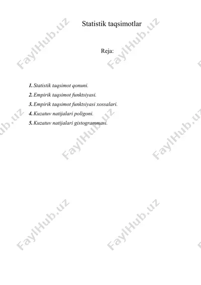 statistik taqsimotlar — DOC