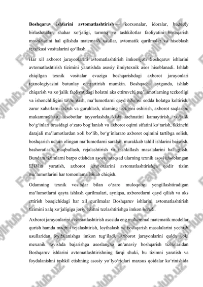 boshqaruv ishlarini avtomatlashtirish — DOCX