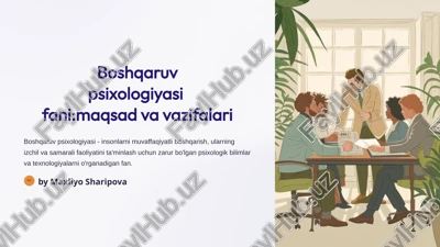 boshqaruv psixologiyasi — PPTX