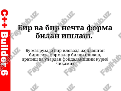 xar bir yangi forma o'zining moduli — PPTX