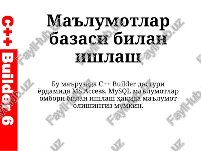 ma'lumotlar bazasibilanishlash — PPTX