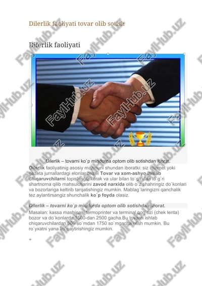 dilerlik faoliyati — DOCX
