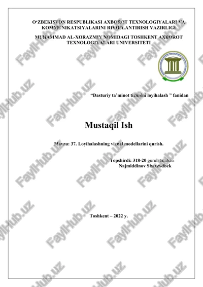dasturiy ta’minot tizimini loyihalash — DOCX