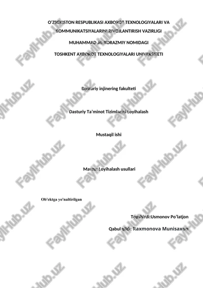 loyihalash usullari — DOCX