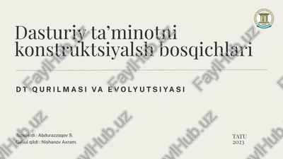 dasturiy ta’minotni konstruktsiyalsh bosqichlari — PPTX
