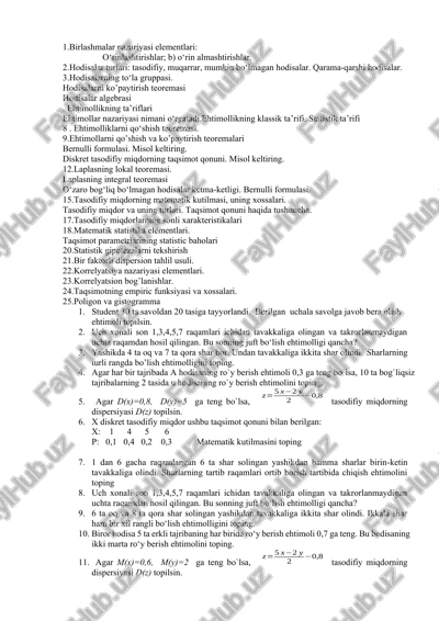 birlashmalar nazariyasi elementlari — DOCX