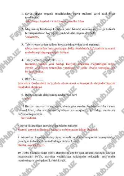 insonning tabiiy resurslardan foydalanishi — DOCX