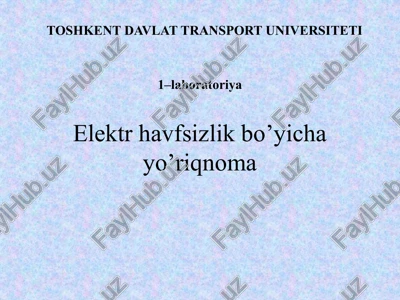 elektr havfisizlik bo'yichayo'riqnoma — PPTX
