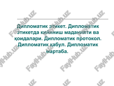 diplomatik etiket — PPT