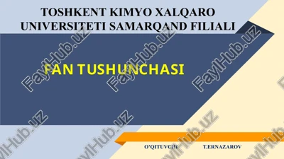 kirish: fan tushunchasi — PPTX
