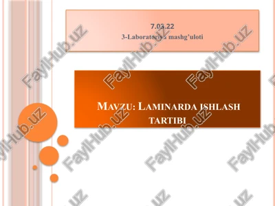 laminarda ishlash tartibi — PPTX