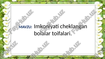 imkoniyati cheklangan bolalar toifalari — PPTX