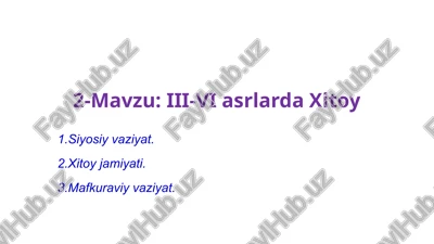 iii-vi asrlarda xitoy — PPTX