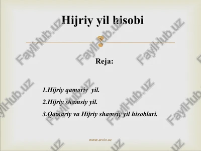 hijriy yil hisobi — PPT