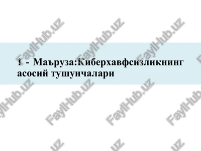 kiberxavfsizlikasoslari(csf1316) — PPTX