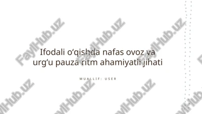 nafas va ovozning ahamiyati — PPTX