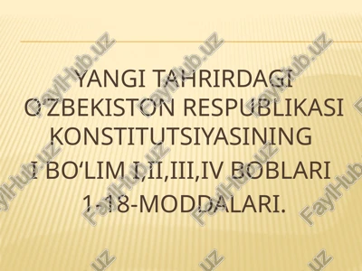 yangi tahrirdagi o‘zbekiston respublikasi konstitutsiyasining ibo‘limi — PPTX