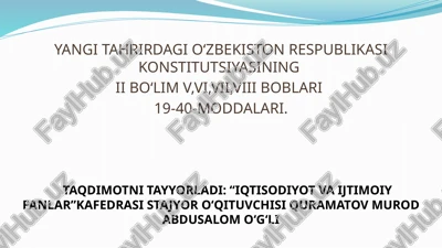 o‘zbekiston respublikasi konstitutsiyasi — PPTX