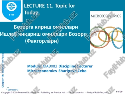 bozorga kirish omillari — PPT