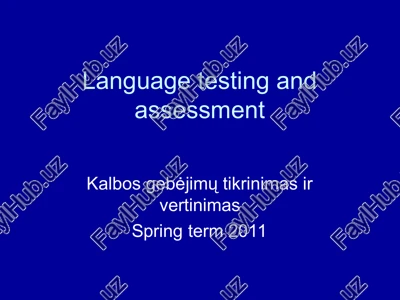 language testing and assessment — PPT