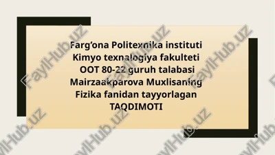 plank doimiysi — PPTX