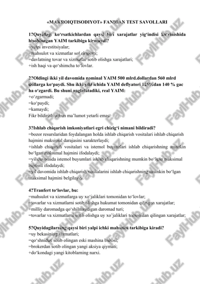makroiqtisodiyot fani — DOCX